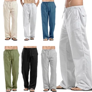 Men's Cotton Linen Pants - Breathable Linen
