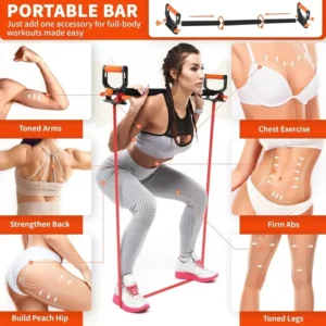 Exercise 4-Level Resistance Bands Set with Handles & Bar