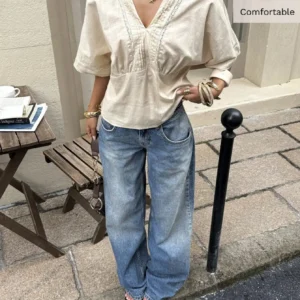 Women's 100% Cotton V-Neck Shirt