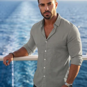 Men's Cotton Long Sleeve Shirt - Variety of Colors