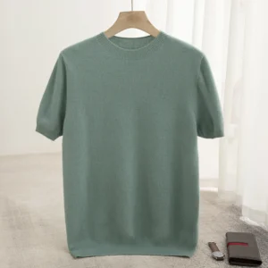 Men's 100% pure wool knitted T-shirt - Variety of Colors