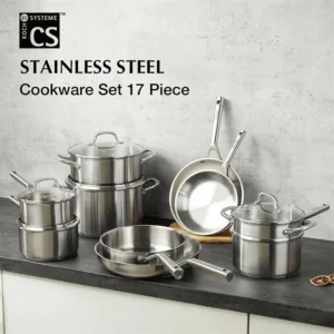 Stainless Steel Cookware Set - 17 Pc Set